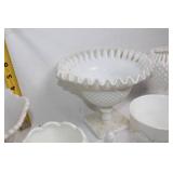 Collection of Vintage Milk Glass DÃ©cor Pieces