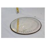 Antique Bevel Cut Round Mirror with Floral Edge Design, 11"