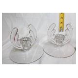 Set of 4 Vintage Glass Candle Holders
