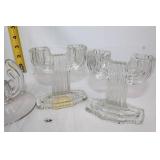 Set of 4 Vintage Glass Candle Holders