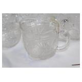 Collection of 10 Vintage Glass Sugar Bowls and Creamers