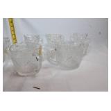Collection of 10 Vintage Glass Sugar Bowls and Creamers