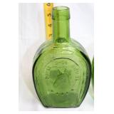 Pair of Vintage Horse Shoe Bitters Green Glass Bottles