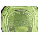 Pair of Vintage Horse Shoe Bitters Green Glass Bottles