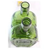 Pair of Vintage Horse Shoe Bitters Green Glass Bottles