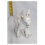 Iridescent Ceramic Deer Figurine with Pastel Floral Accents