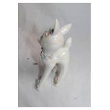 Iridescent Ceramic Deer Figurine with Pastel Floral Accents