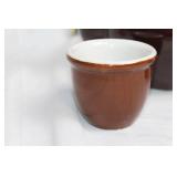 Brown Ceramic Teapot with 2 Matching Cups