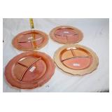 Set of 4 Normandie Iridescent Divided Grill Plates