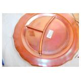 Set of 4 Normandie Iridescent Divided Grill Plates