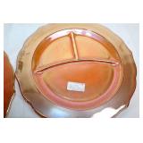 Set of 4 Normandie Iridescent Divided Grill Plates