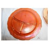 Set of 4 Normandie Iridescent Divided Grill Plates