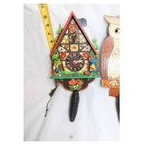 Pair of Vintage Wooden Clock Pendulum Wall Decorations Owl and Cuckoo House Design