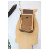 Pair of Vintage Wooden Clock Pendulum Wall Decorations Owl and Cuckoo House Design