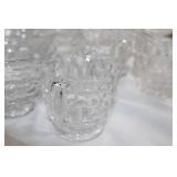 Collection of Vintage Clear Glassware including Goblets and Plates