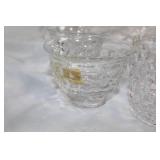 Collection of Vintage Clear Glassware including Goblets and Plates