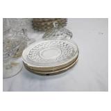 Collection of Vintage Clear Glassware including Goblets and Plates