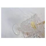 Collection of Vintage Clear Glassware including Goblets and Plates