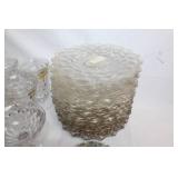 Collection of Vintage Clear Glassware including Goblets and Plates