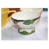 Assorted Harlequin and Floral Teacups with Saucers and Plates