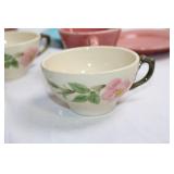 Assorted Harlequin and Floral Teacups with Saucers and Plates