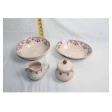 Set of 4 Johnson Bros. Danube Pattern Ceramic Tableware Pieces
