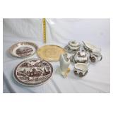 Collection of 7 Vintage Johnson Bros and Americana Plates and Tableware