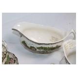 Collection of 7 Vintage Johnson Bros and Americana Plates and Tableware