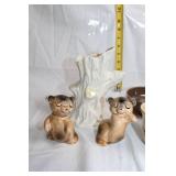 Collection of Red Wing Pottery Dinnerware and Bear Figurines