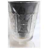 Vintage Pressed Glass Punch Bowl Set with 8 Matching Cups