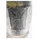 Vintage Pressed Glass Punch Bowl Set with 8 Matching Cups