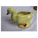 Set of 6 Ceramic Animal Figurines Including Deer, Elephant, and Duck Planter