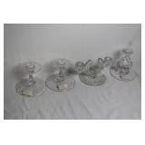 Collection of 4 Cambridge Glass Candle Holders