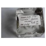 Vintage Cambridge Square Crystal Candle Holder Set