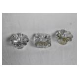 Set of 3 Heisey Crystolite Single Lite Candleholders