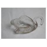 Set of 2 Cambridge 4.5" Crystal Swan Dishes