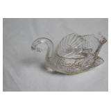 Set of 2 Cambridge 4.5" Crystal Swan Dishes