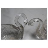 Set of 2 Cambridge 4.5" Crystal Swan Dishes