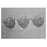 Set of 3 Cambridge Crystal Swan Figurines
