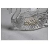 Set of 3 Cambridge Crystal Swan Figurines