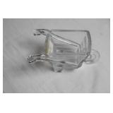 Pair of Vintage Glass Candy Containers: Wheelbarrow and Horse-Drawn Wagon