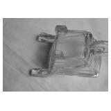 Pair of Vintage Glass Candy Containers: Wheelbarrow and Horse-Drawn Wagon