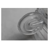 Pair of Vintage Glass Candy Containers: Wheelbarrow and Horse-Drawn Wagon