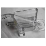 Pair of Vintage Glass Candy Containers: Wheelbarrow and Horse-Drawn Wagon