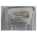 Pair of Vintage Glass Candy Containers: Wheelbarrow and Horse-Drawn Wagon