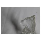 Pair of Vintage Glass Candy Containers: Wheelbarrow and Horse-Drawn Wagon