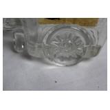 Pair of Vintage Glass Candy Containers: Wheelbarrow and Horse-Drawn Wagon