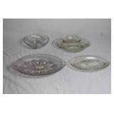 Set of 4 Vintage Glass Serving Plates