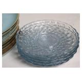 Set of Vintage Blue Floral Porcelain and Glassware Collection