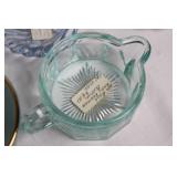 Set of Vintage Blue Floral Porcelain and Glassware Collection